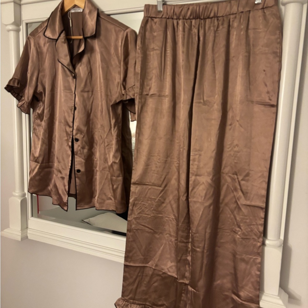 Silky Brown Pajama Set